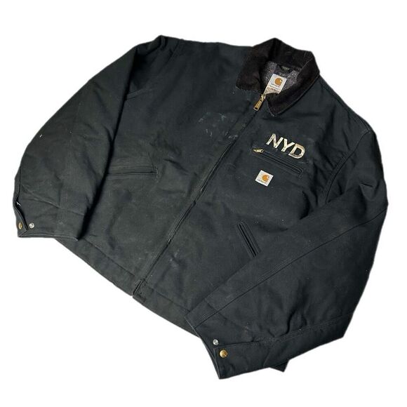 CARHARTT J01 US Men’s 52 2XL Black Duck Blanket Lined Detroit Jacket Distressed